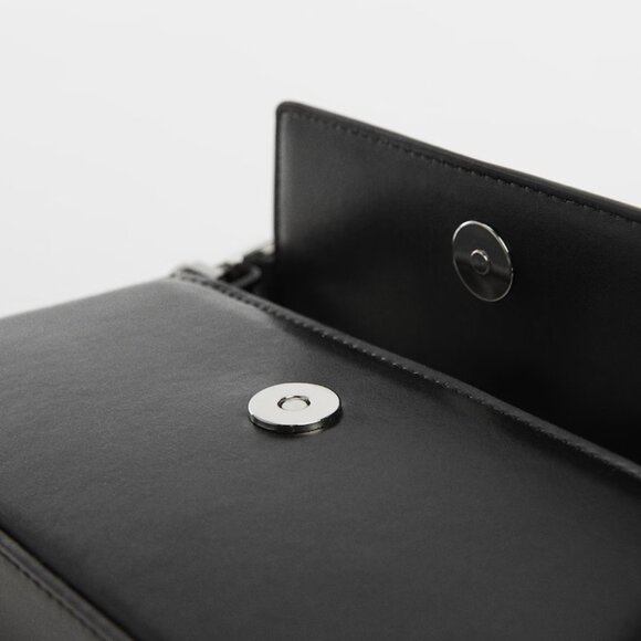 Mango Black Double Strap Bag With Flap/NWT - Picture 4 of 15